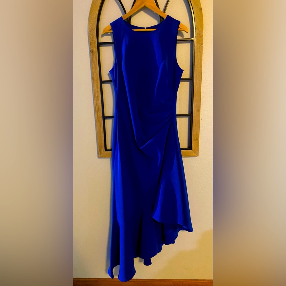 Gorgeous Blue Sleeveless Blue Ruffles High Low Eliza J Dress- Women’s Size 12